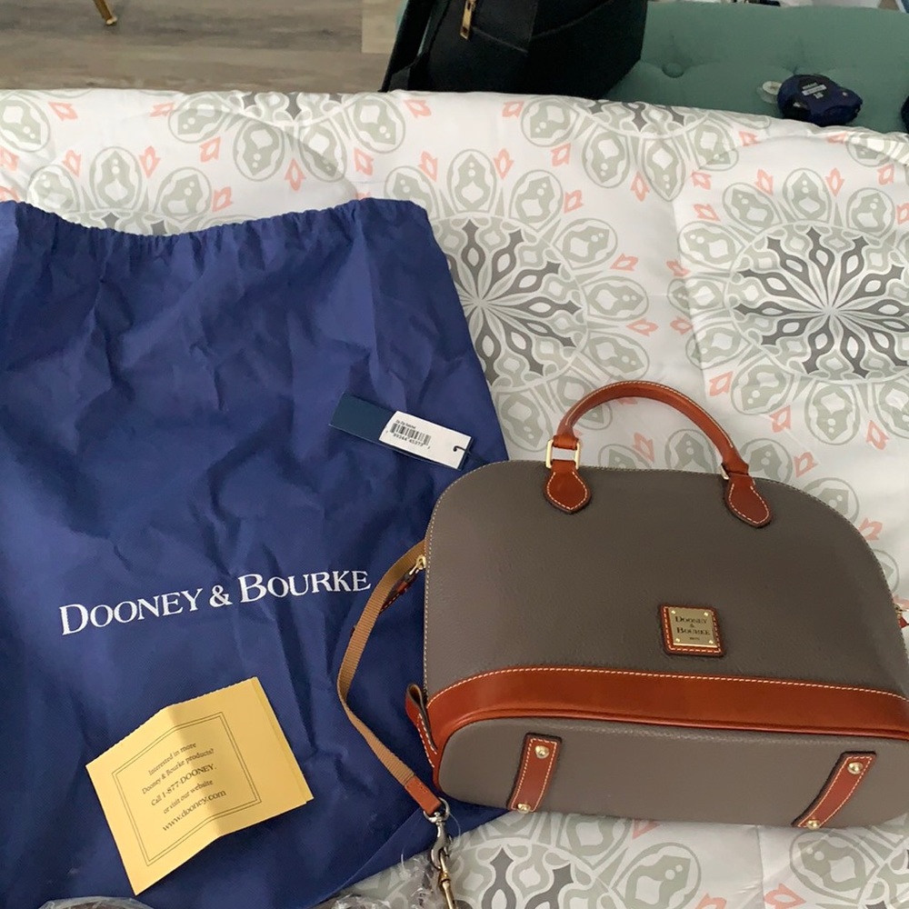 Dooney & Burke pebble grain zip bag color elephant